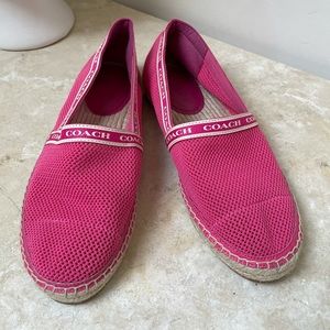 Coach pink mesh espadrilles size 9 women’s EUC